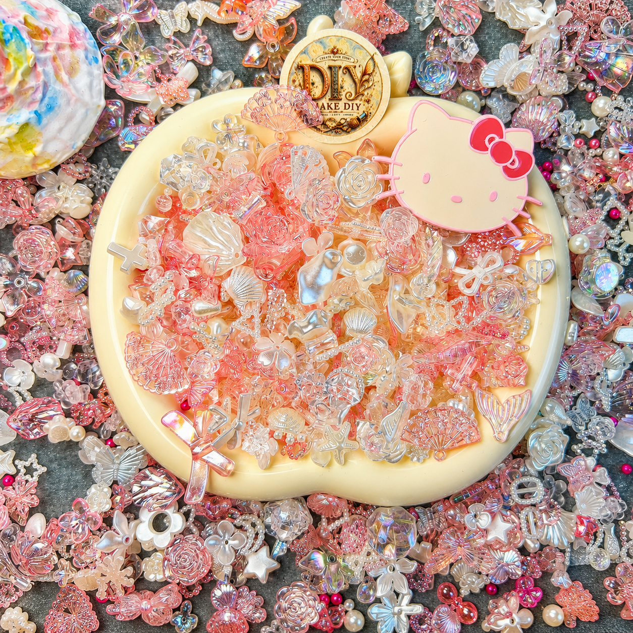 【Mixed Beads】Creamy Blush Kitty Bloom  (Buy 2 get 1 for free)
