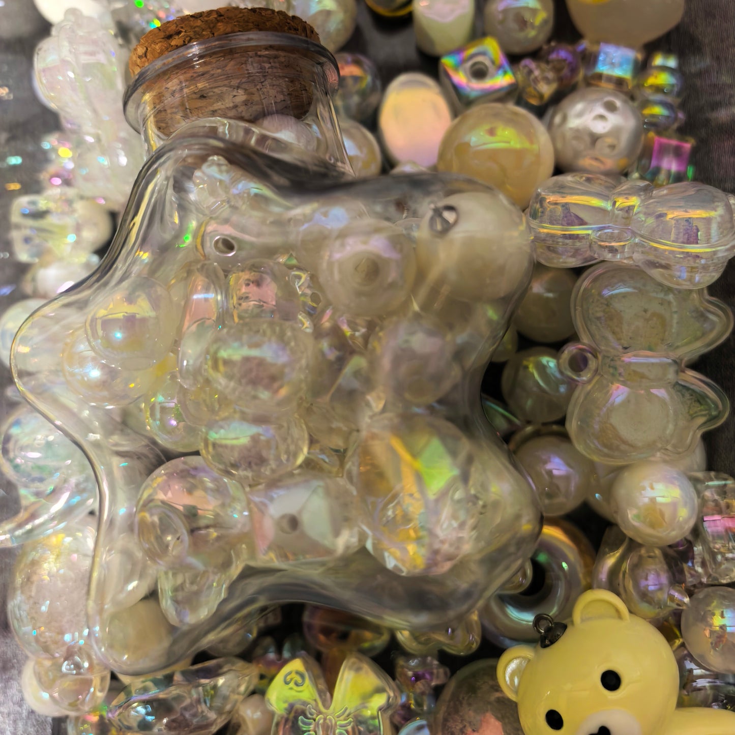 【White acrylic beads appropriate for use on handmade】Live Product-Mix