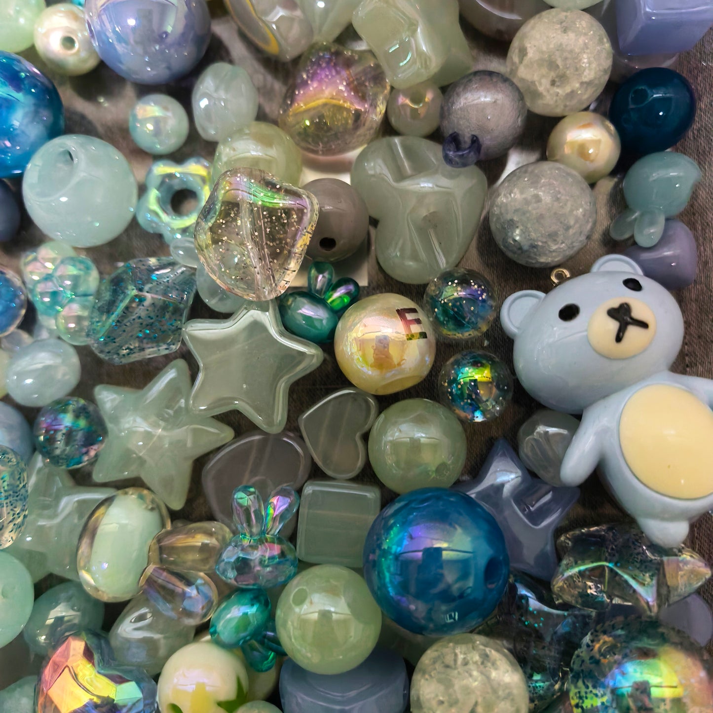 【 Blue acrylic beads appropriate for use on handmade】Live Product-Mix