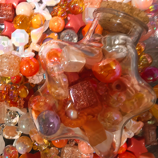 【 Orange acrylic beads appropriate for use on handmade】Live Product-Mix