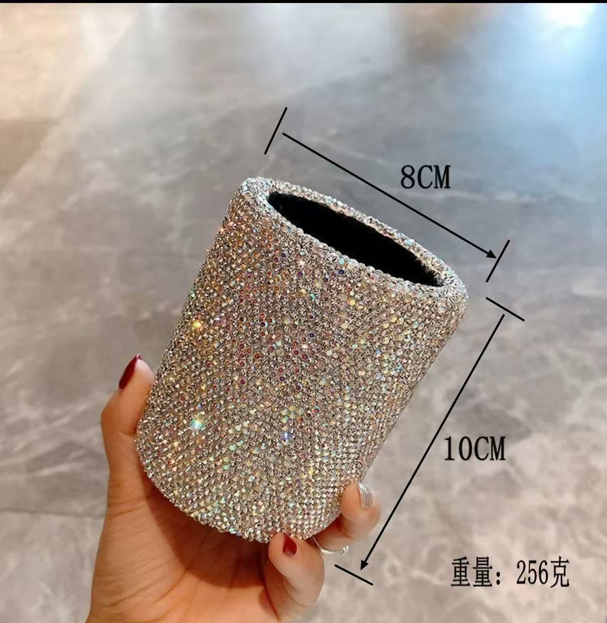 Diamond-encrusted storage box, organizer for students large-capacity and creative pen holder for office use