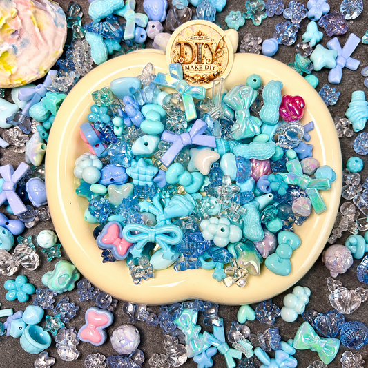【Mixed Beads】 Icy Blue Sea Bow(Buy 2 get 1 for free)