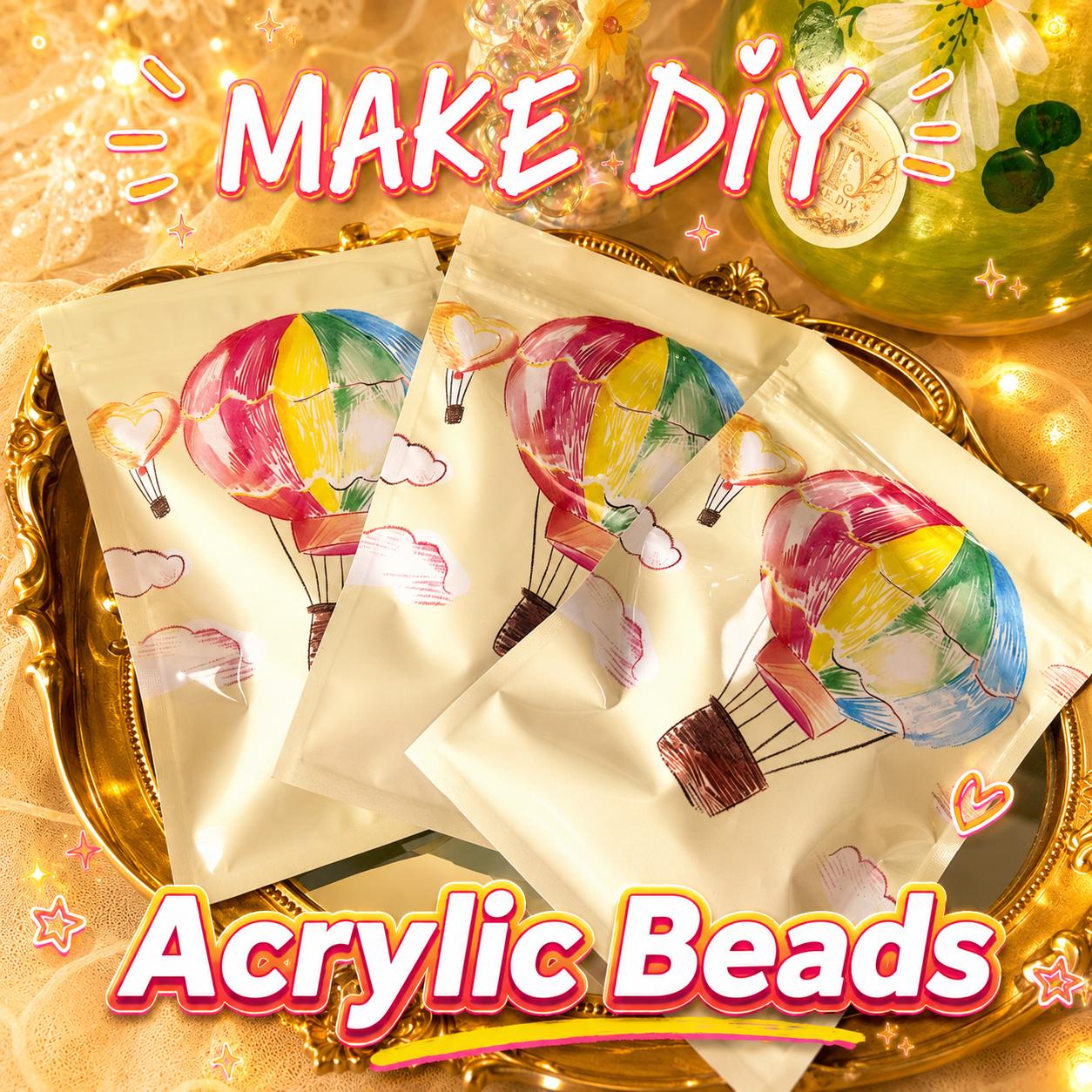Acrylic Beads Lucky Bags - Open in Live - for Beaded Pen Chain DIY