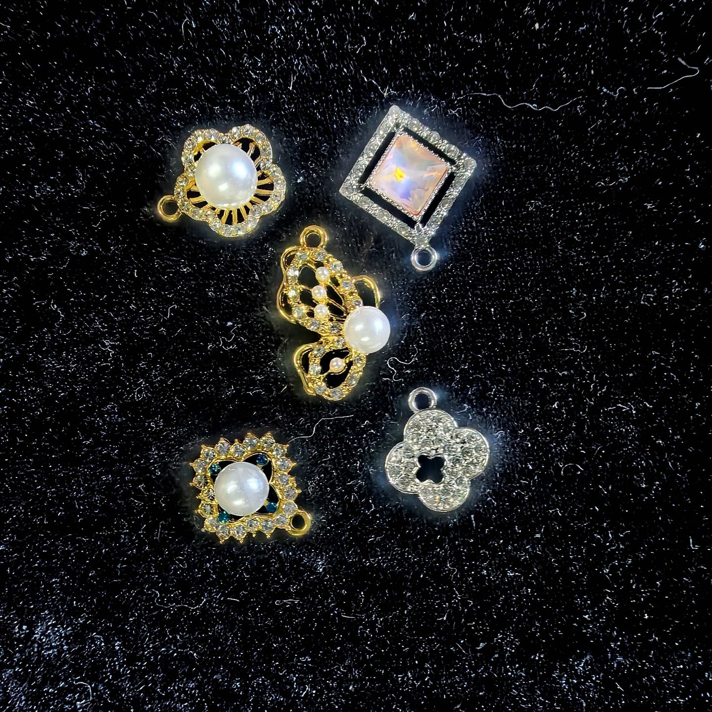 Metal Pendent - 5 pendents in 1 bag(golden mix silver)