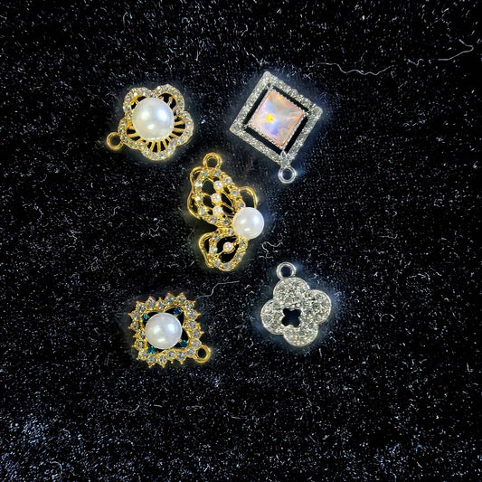 Metal Pendent - 5 pendents in 1 bag(golden mix silver)