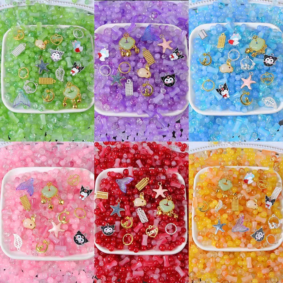 【 Blue glass beads appropriate for use on handmade】Live Product-Mix