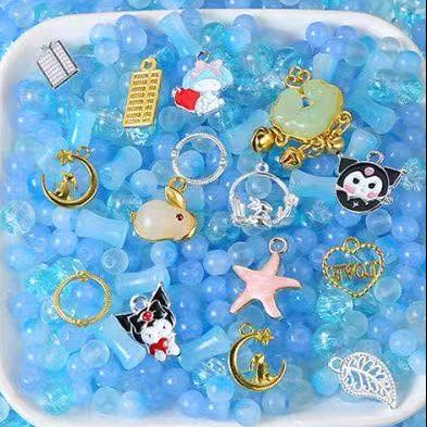 【 Blue glass beads appropriate for use on handmade】Live Product-Mix