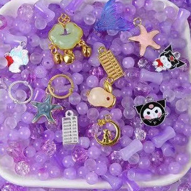 【 Purple glass beads appropriate for use on handmade】Live Product-Mix